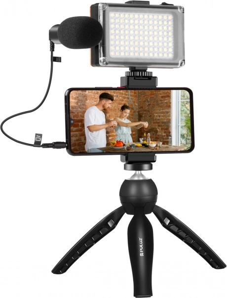 PULUZ live streaming-set met statief, LED-licht en microfoon