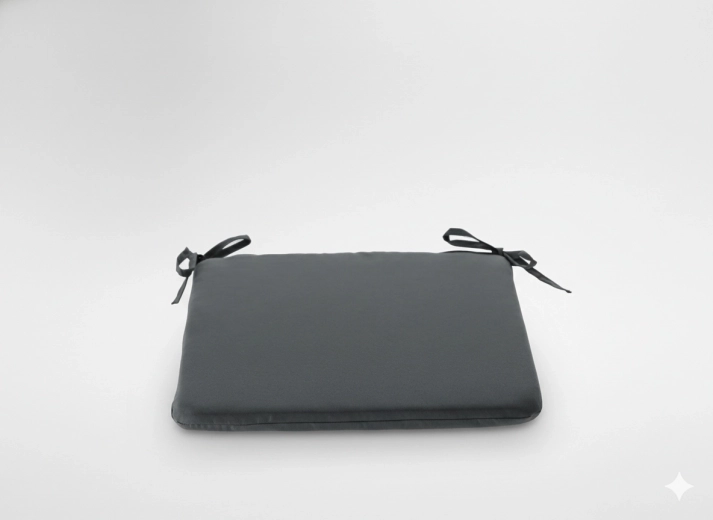 Stoelkussen 40 × 40 × 3 cm donkergrijs