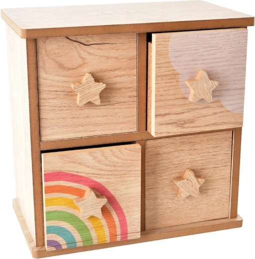 Houten organizer Rainbow met 4 lades