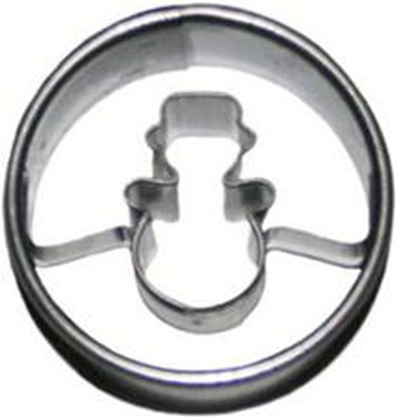 Koekjesuitsteker – sneeuwman, rond 3 × 1,6 cm, vertind plaatstaal