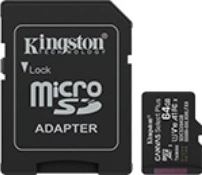 MicroSD-kaart 64GB Kingston Canvas Select+ met adapter