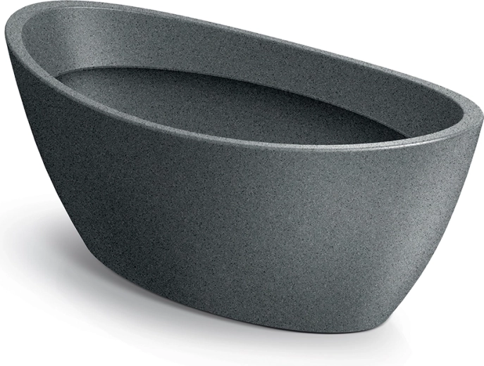 Ovale bloempot Aria 40 cm, granietgrijs