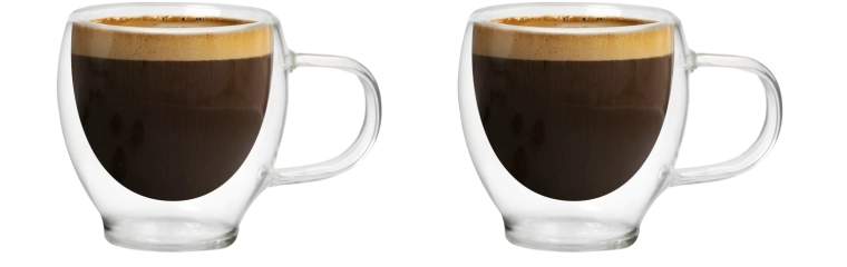 Thermische dubbelwandige kopjes 90 ml – set van 2 stuks