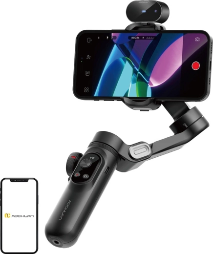 Aochuan Smart X Pro 3-assige stabilisator voor telefoon met AI-sensor zwart
