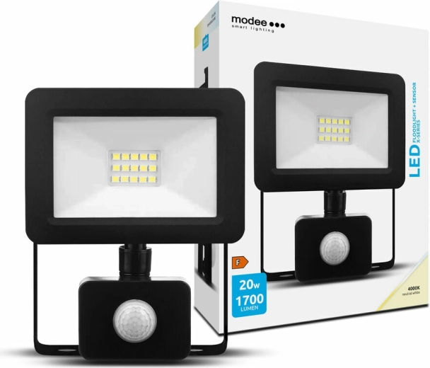 Modee LED-schijnwerper X‑series 20 W, neutraal wit, met sensor