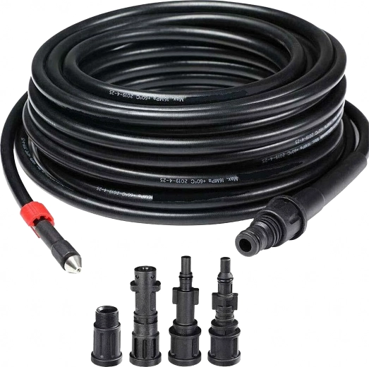 Reinigingsslang voor afvoer en riolering 15 m met adapters voor hogedrukreinigers