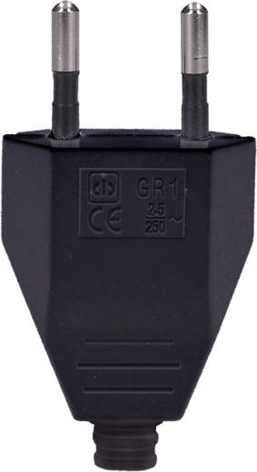 Solight platte eurostekker type C recht IP20 zwart - 1 stuk