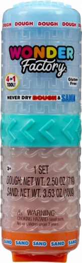 Modelleerset Wonder Factory Never Dry Deeg & Zand blauw en oranje