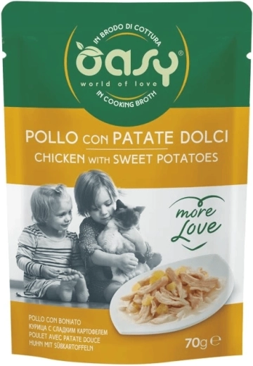 Oasy More Love kip met zoete aardappel pouch 70 g