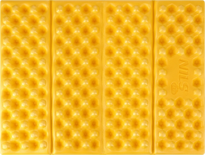 Opvouwbaar schuimzitkussen met reflecterende aluminiumlaag NILS Camp geel