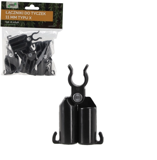 Set van 6 kruisverbinders voor tuinstokken 11 mm