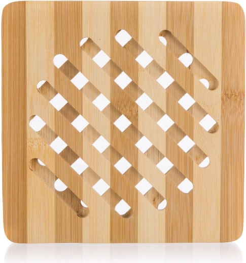 Houten bamboe onderzetter 18 × 18 cm BRILLANTE