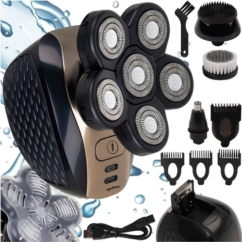 draadloos heren scheerapparaat met roterende kop en trimmer SOULIMA 6-in-1