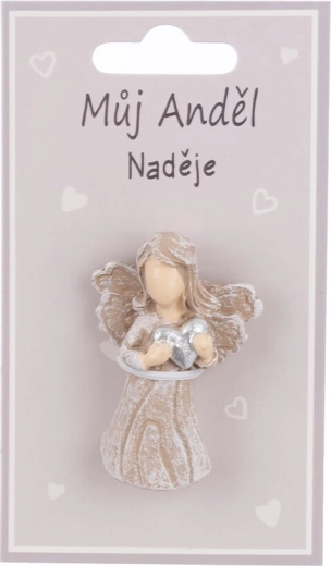 Keramische engelenmagneet met opschrift Hoop