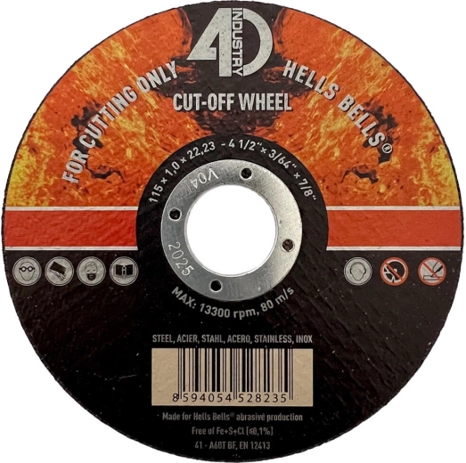 Doorslijpschijf voor staal en RVS 115 × 1,0 × 22,2 mm