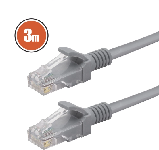 UTP-netwerkkabel Cat5e 3 m grijs