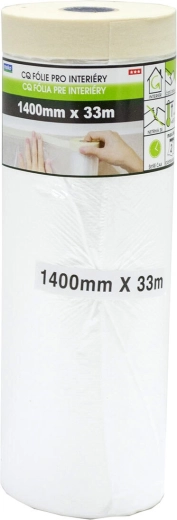 Afplaktape met folie 140 × 33 m voor binnen, zelfklevend