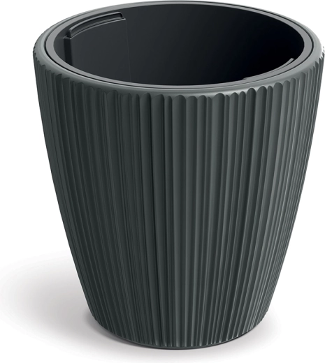 Bloempot ORO 47 cm donkergrijs met uitneembare inzet