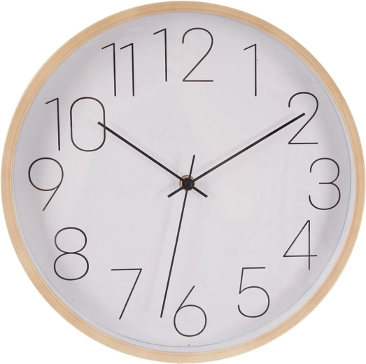 Wandklok van UH-kunststof wit-beige, diameter 31 cm