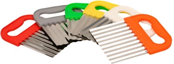 Roestvrijstalen frietsnijder 13 cm, mix kleuren