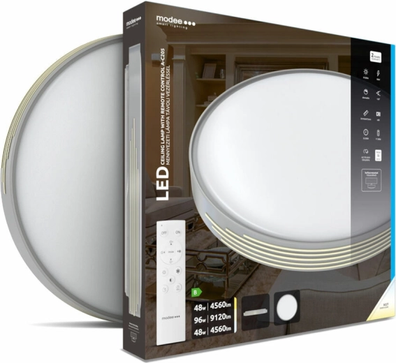 Plafond-LED-lamp Modee Smart Lighting A‑C205, 2×48 W, dimbaar, met afstandsbediening