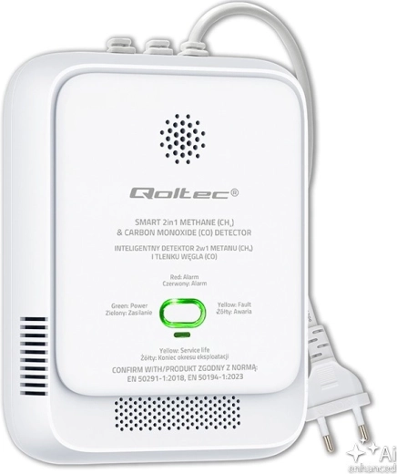 Detector voor gaslek en koolmonoxide met 85 dB alarm en LED
