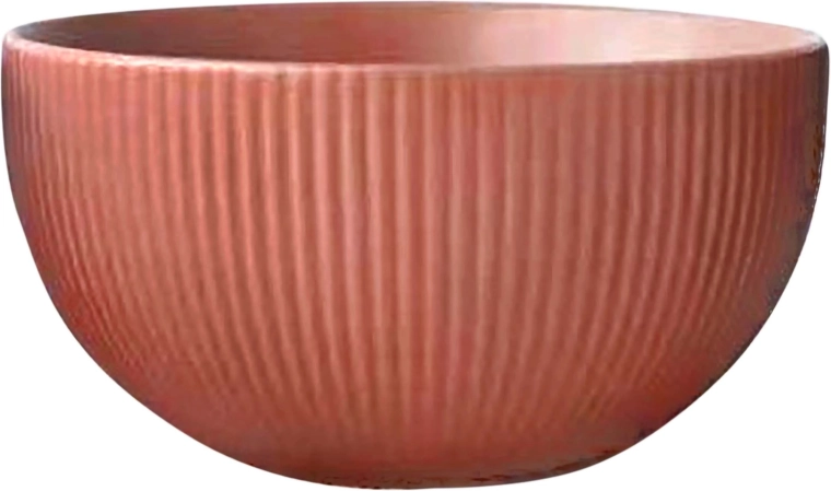 Keramische kom Kitchisimo 710 ml geribd baksteen