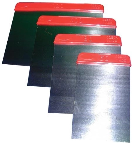 Set stalen plamuurmessen 60, 80, 100 en 120 mm