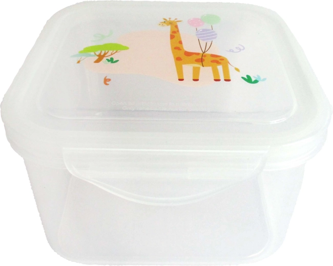 Plastic bewaardoos voor levensmiddelen met giraffenmotief, 1 l
