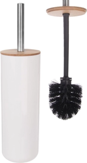 Bamboe wc-borstel met houder WHITNEY, wit, 37 cm