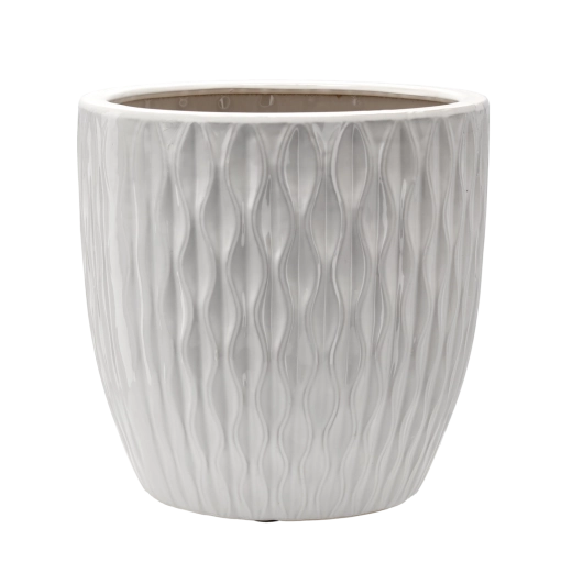Keramische plantenbakhoes 39 × 39 × 39 cm wit hoogglans