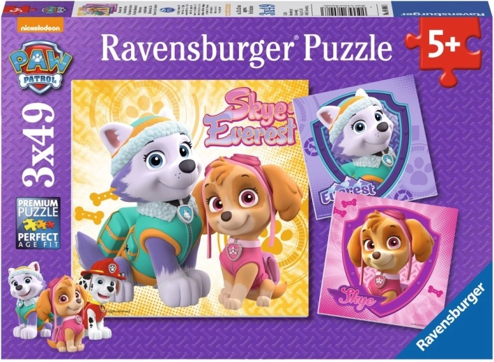 Ravensburger puzzel Paw Patrol – Skye en Everest 3×49 stukjes