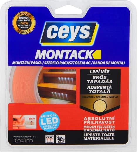 Dubbelzijdige montagetape 8 mm × 10 m MONTACK CEYS