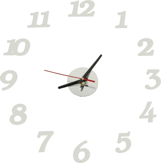 Zelfklevende wandklok DIY zilver 12 uur