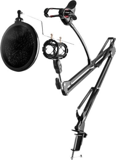 REMAX RM-CK100 microfoonstandaard met tablethouder, zwart