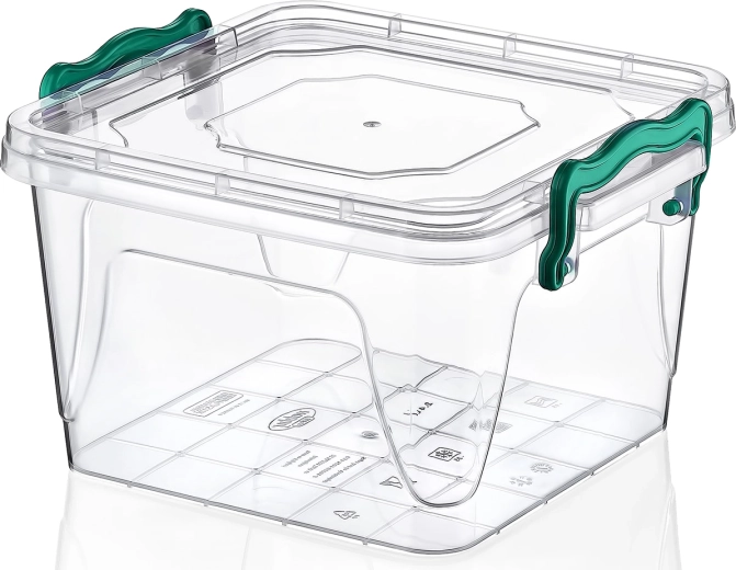 Kunststof vierkante box 1,2 l met deksel