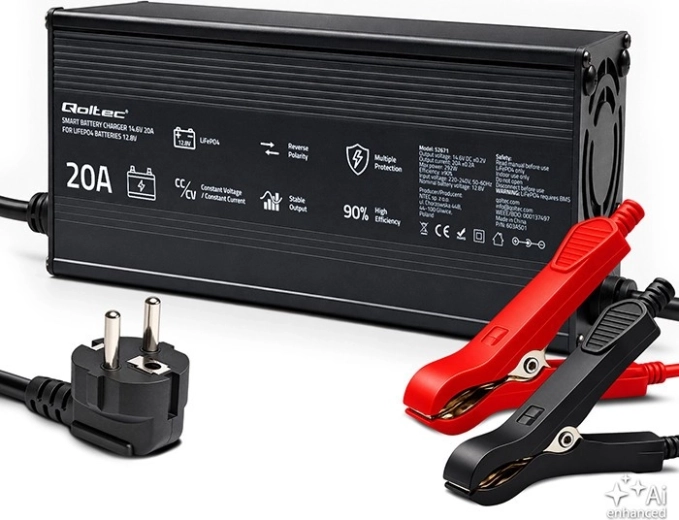 Lader voor LiFePO4-accu's 12 V 20 A met led-indicatie