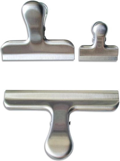 RVS zakclips, set van 3 stuks