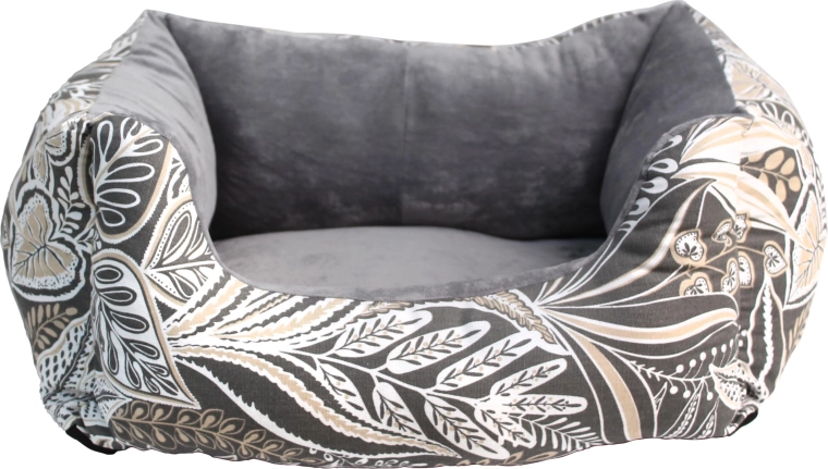 Deluxe huisdierbed met bladmotief 58 × 48 cm