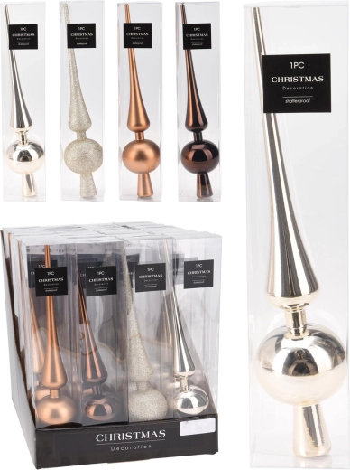 Kerstboomtopper 29 cm – goud en koper, mix van afwerkingen