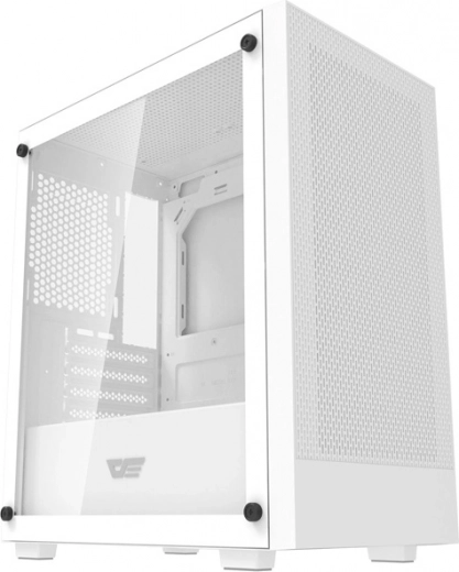 computerbehuizing Darkflash M305 micro‑ATX zonder ventilatoren – wit