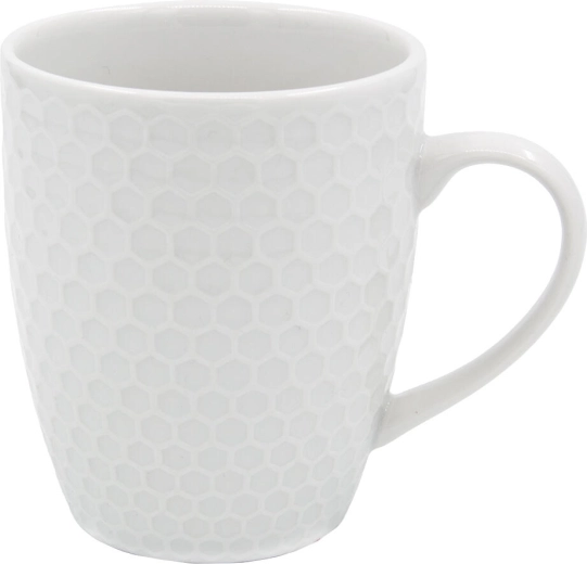 Porseleinen mok Honeycomb 420 ml wit