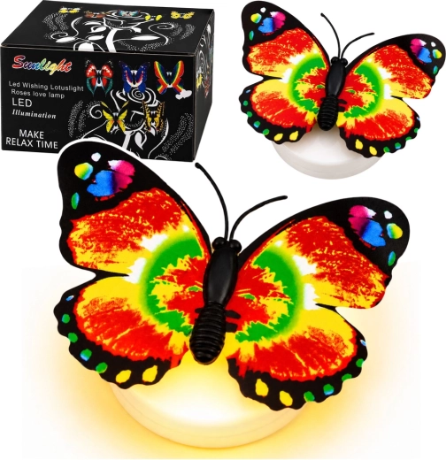 Lichtgevende LED-vlinder – zelfklevende decoratie 6 × 5 cm