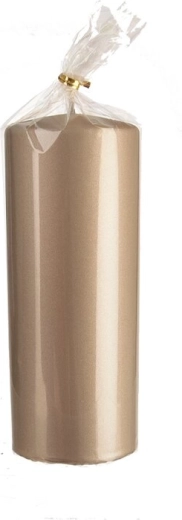 Cilinderkaars champagne mat 7 × 14 cm