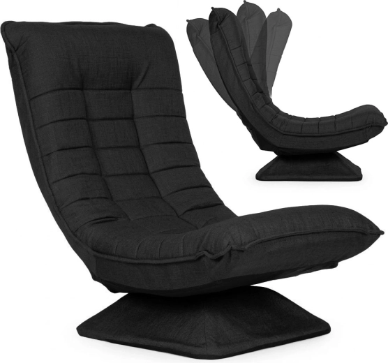 Draaibare loungefauteuil met verstelling, zwart, ModernHome