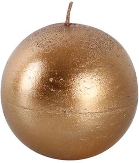 Rustieke ronde kaars 8 cm in koperkleur PROVENCE