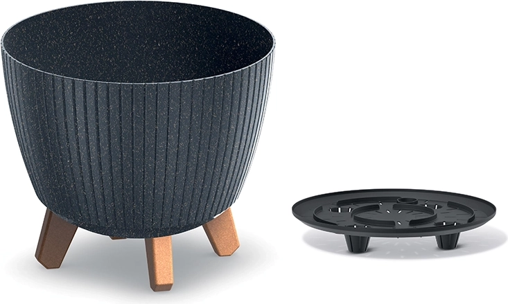 Bloempot Lamia Eco Wood antraciet 23,2 cm