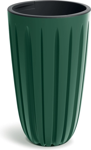 Bloempot Wario 29 cm donkergroen met binneninzet