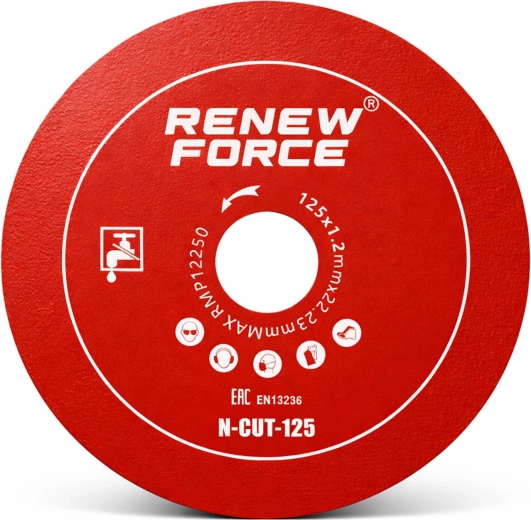 Diamantschijf voor beton Renew Force N-CUT-125 125 mm voor zijwaarts slijpen en nauwkeurig snijden - 1 stuk
