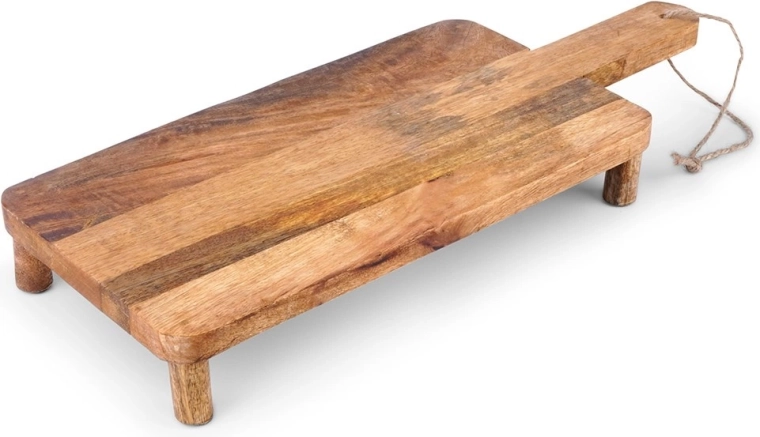 Houten serveerplank van mangohout op pootjes